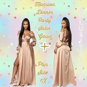 🆕️➕ NWT Plus "Mansion Dinner Party Satin Gown"